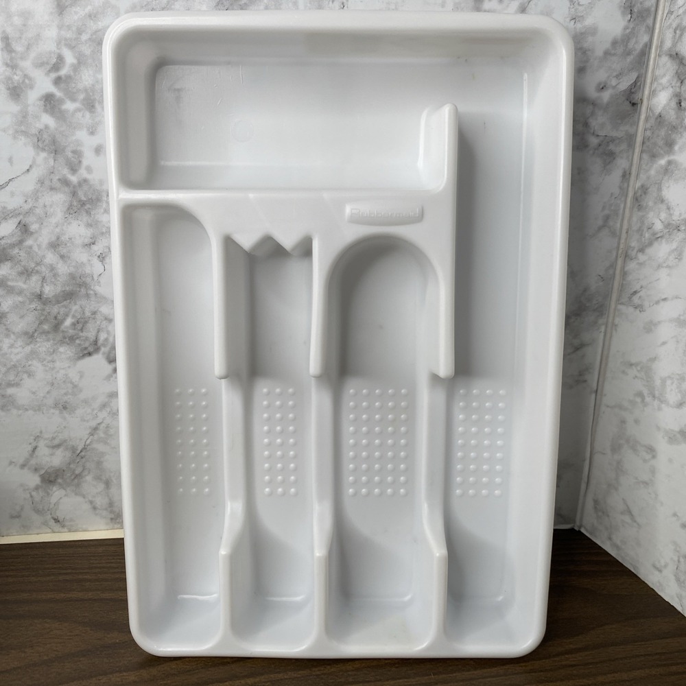 Rubbermaid 2919 Small Cutlery Tray, 13.5x 9.1" x 1.8" White 2014 EUC